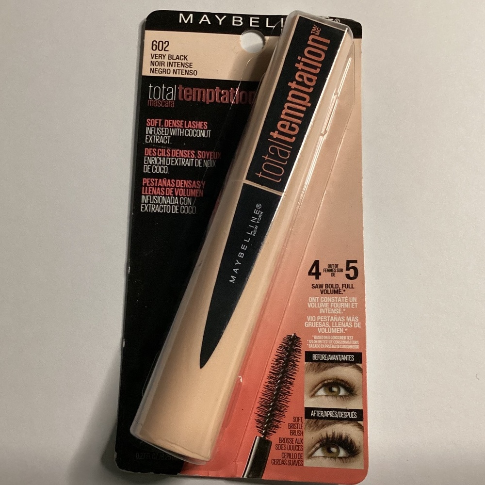 Maybelline 602 Very Black Total Temptation Mascara NEW